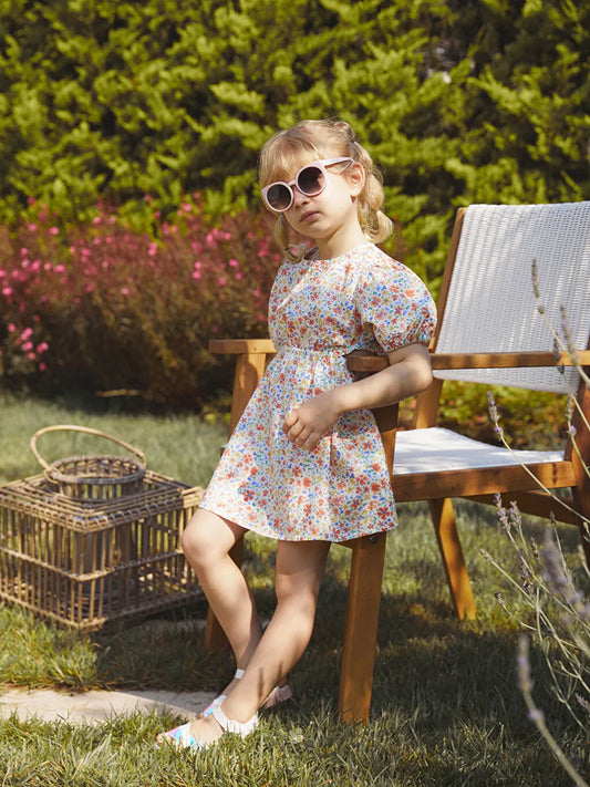 Short Sleeve Patterned Baby Girl Dress