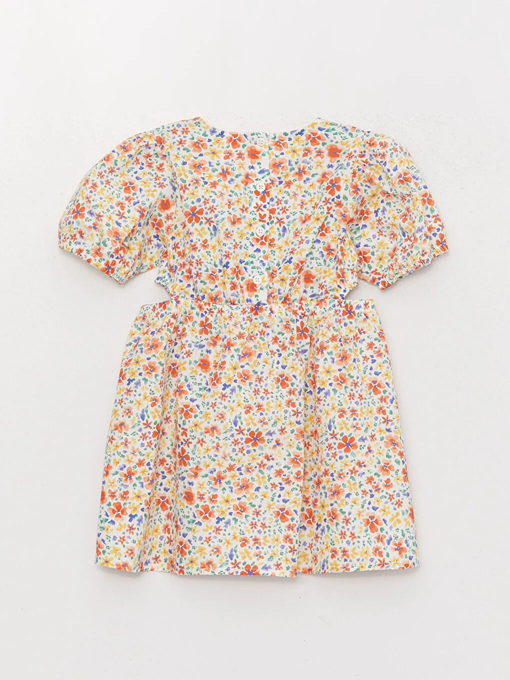 Short Sleeve Patterned Baby Girl Dress