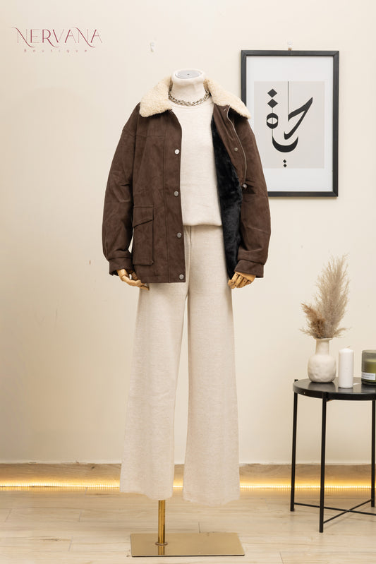 جاكيت بني محروق